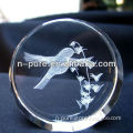 Round 3D Laser Crystal of Animal Etched